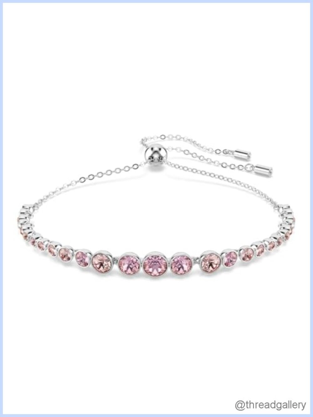 Swarovski Emily Tennis Bracelet Rhodium Finish Adjustable